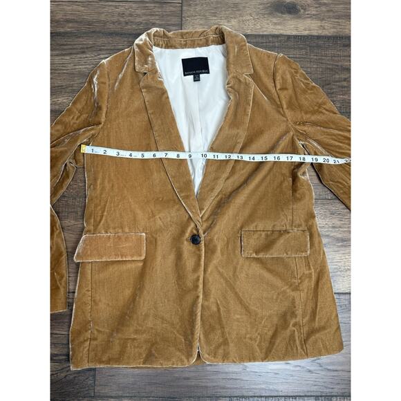 Banana Republic Velvet Blazer Business One Button Preppy Jacket Women’s 8P Gold - Picture 5 of 8